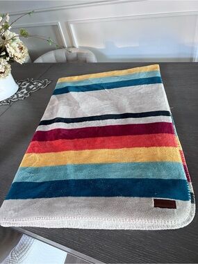 Pendleton Multicolor Striped small blanket - Yellow, Blue, Red, Teal & Pink
